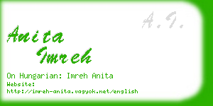 anita imreh business card